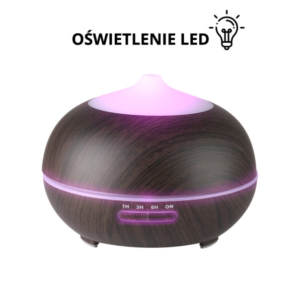 Aroma diffuser luchtbevochtiger spa 06 donker hout 400 ml + timer  3