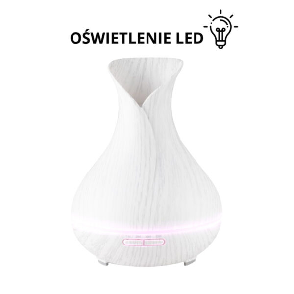 Aroma diffuser luchtbevochtiger spa 15 wit hout 400 ml + timer  3