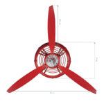 Decoratie klok rode propeller  3