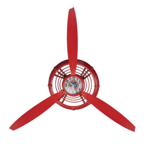 Decoratie klok rode propeller  1