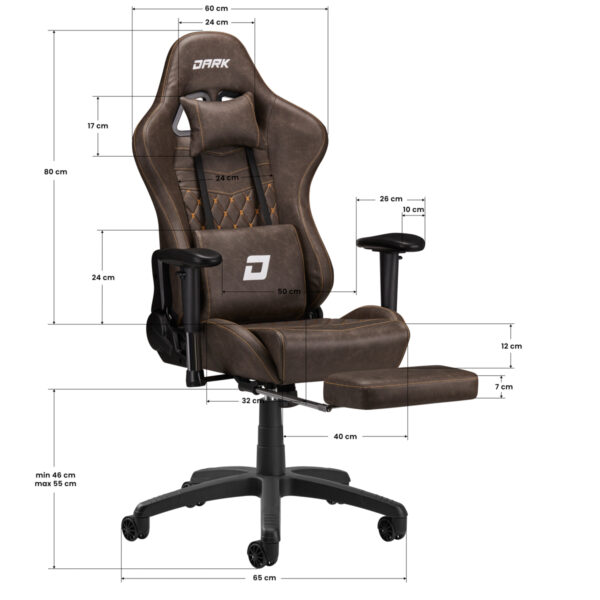 Donkere premium Bruin Gamestoel - Afbeelding 23