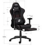 Donkere premium Zwart gaming Behandelstoel ontmoette Armleuning - Afbeelding 21