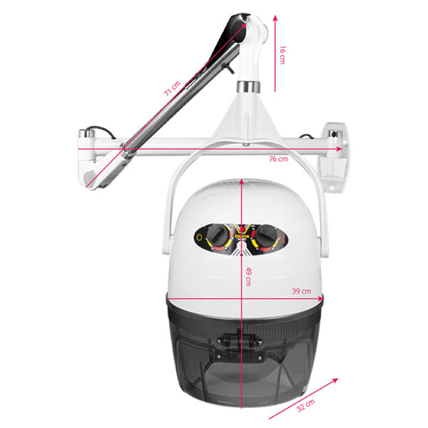 Gabbiano hangend droogkap 1600a one speed wit  5