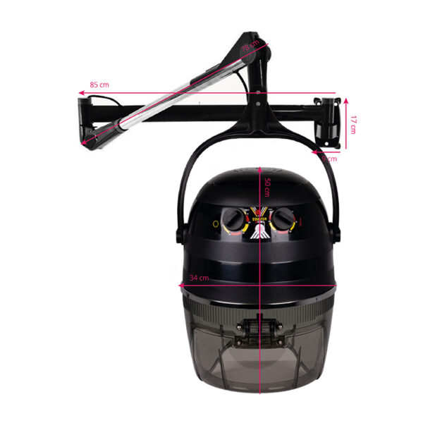 Gabbiano hangend droogkap 1600a one speed zwart  3