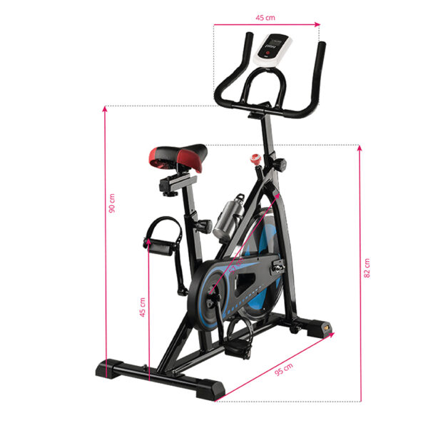 Hometrainer spinningfiets magneto 20 Zwart en blauw  6