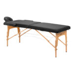 Houten opklapbare massagetafel comfort Activ fizjo lux 2-secties 190x70 zwart  1
