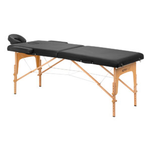 Houten opklapbare massagetafel comfort Activ fizjo lux 2-secties 190x70 zwart  1
