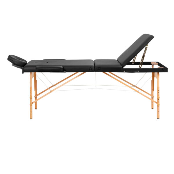 Houten opklapbare massagetafel comfort activfizjo lux 3-secties 190x70 zwart  3