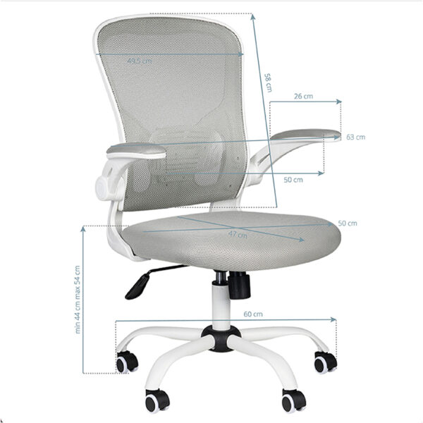 Office Stoel Comfort 73 Wit and Gray  6