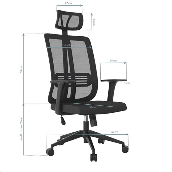 Office Stoel Max Comfort 5h Zwart  4
