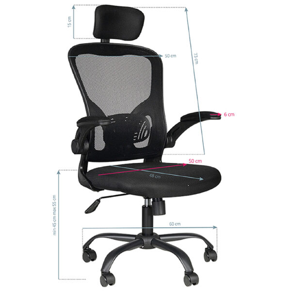 Office Stoel Max Comfort 73H Zwart  6