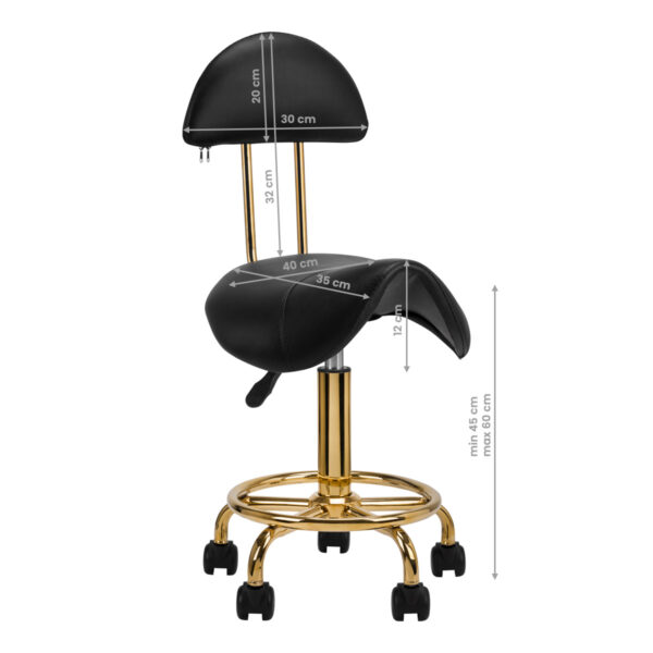 Tabouret 6001G Goud Zwart  6