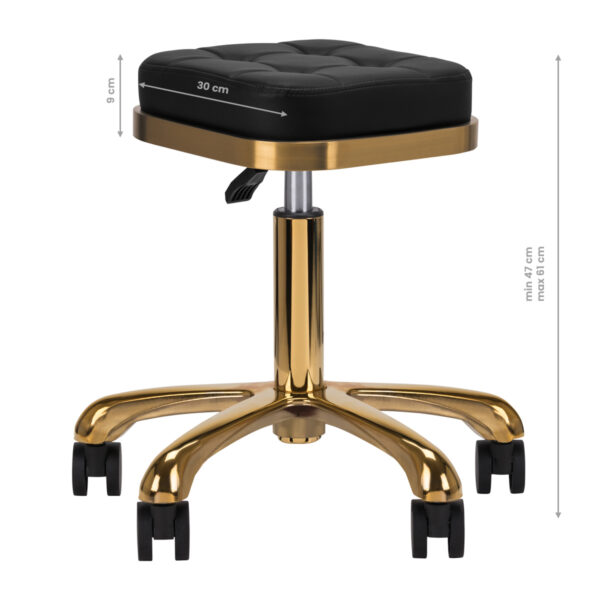 Tabouret M-1645 Zwart Goud  4