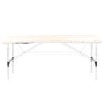 opklapbare massagetafel aluminium comfort 2-sectie crème  4