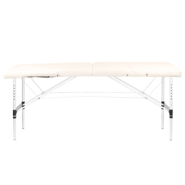 opklapbare massagetafel aluminium comfort 2-sectie crème  4