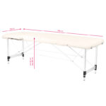 opklapbare massagetafel aluminium comfort 2-sectie crème  7