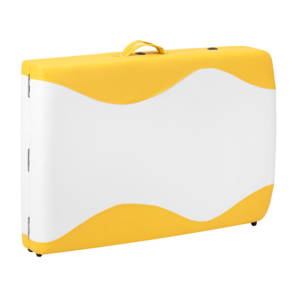 opklapbare massagetafel hout comfort activfizjo 2 secties wit geel - Afbeelding 14