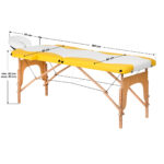 opklapbare massagetafel hout comfort activfizjo 2 secties wit geel - Afbeelding 16