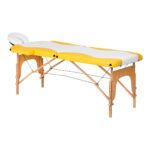 opklapbare massagetafel hout comfort activfizjo 2 secties wit geel  1