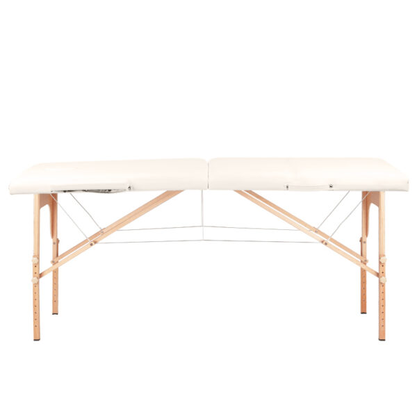opklapbare massagetafel houten comfort 2-sectie crème  4