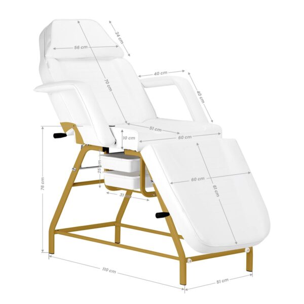 Basic Behandelstoel  Wit  Goud - Afbeelding 3