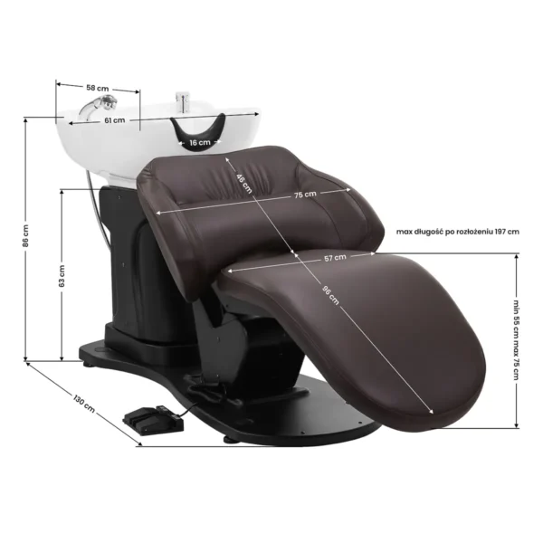 Gabbiano elektrische kapperswasunit TRYCHO bruin - Afbeelding 7