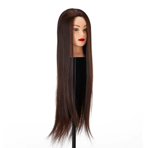 Gabbiano WZ2 kapperstrainingshoofd, synthetisch haar, kleur 4#, lengte 24" - Afbeelding 2