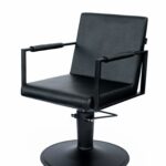 Kappersstoel john ronde zwarte  voet