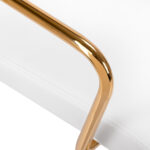 Cosmetische stoel tabouret kruk met rugleuning QS-OF211G wit 5