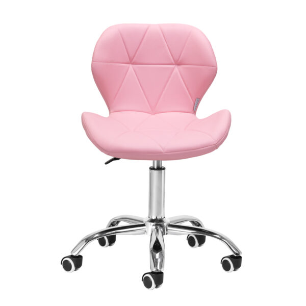 Cosmetische tabouret met rugleuning kruk QS-06 roze 2