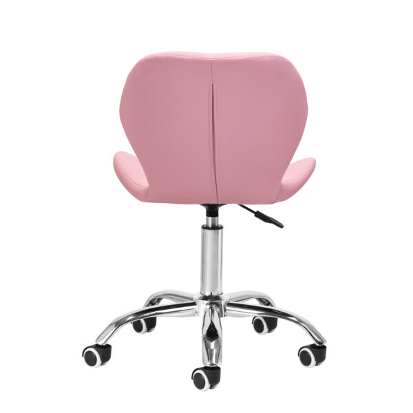Cosmetische tabouret met rugleuning kruk QS-06 roze 4
