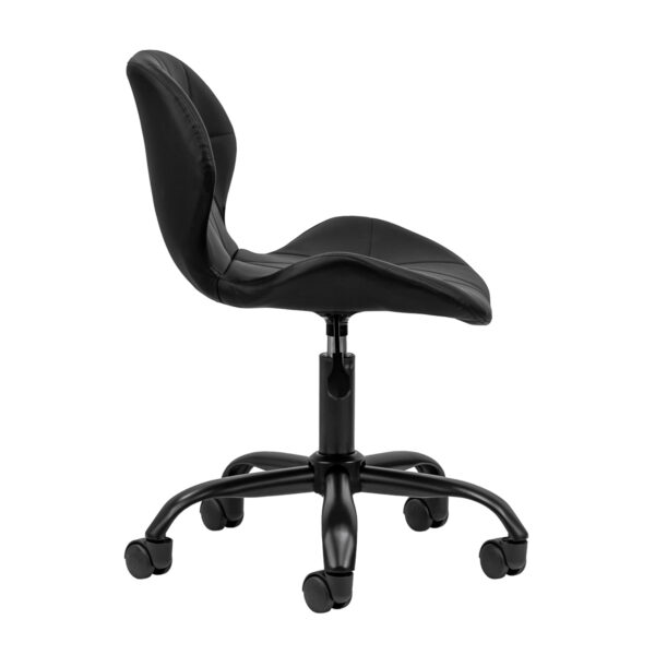 Cosmetische tabouret met rugleuning kruk QS-06B zwart 3