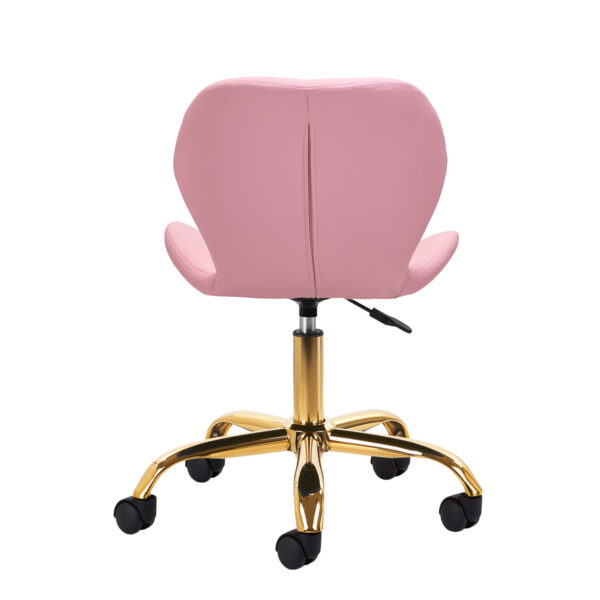 Cosmetische tabouret met rugleuning kruk QS-06G roze 4