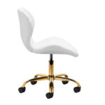 Cosmetische tabouret met rugleuning kruk QS-06G wit 3