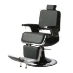 DONKER LEDEREN kappersstoel zwart 6