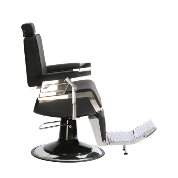 DONKER LEDEREN kappersstoel zwart 2