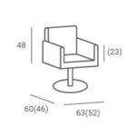 ENZO 01 kappersstoel en barberstoel bruin zwarte poten 2
