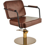 ENZO G1 kappersstoel en barberstoel bruin goud DISC 1