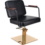 ENZO G1 kappersstoel en barberstoel zwart goud vierkant 1