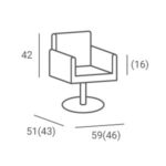 GHOST 01 P-7 vierkante kappersstoel zilver 2