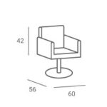 GIO C1 P-96 vierkante kappersstoel zwart 4