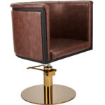GIO G1 kappersstoel bruin goud schijf 1