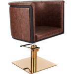 GIO G1 kappersstoel bruin goud vierkant 1