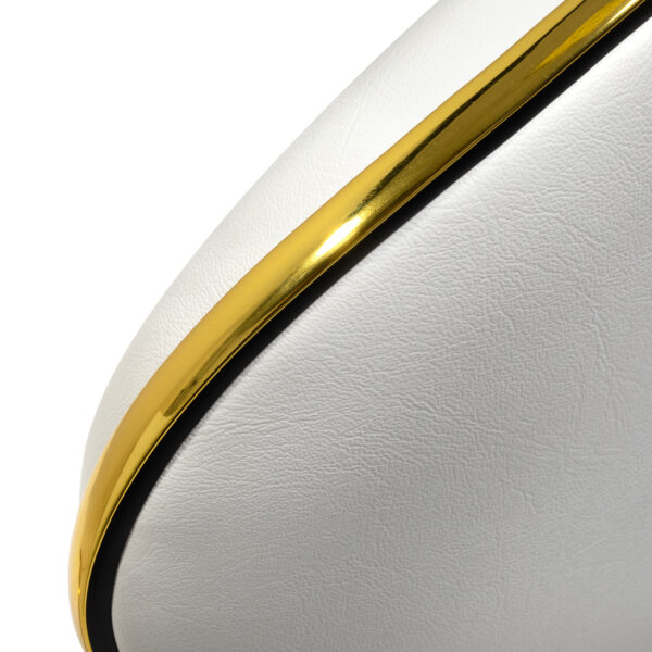 Gabbiano Cosmetische tabouret met rugleuning kruk Q-4599G Wit 7