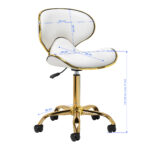 Gabbiano Cosmetische tabouret met rugleuning kruk Q-4599G Wit 8