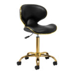 Gabbiano Cosmetische tabouret met rugleuning kruk Q-4599G zwart 1