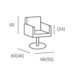 HOLLY 01 P-7 kappersstoel zwart zilveren schijf 2