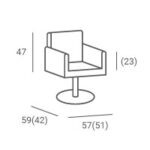 LOFT kappersstoel G1 P-5 goud vierkant 2