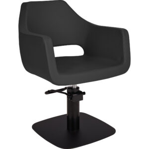 MAREA C1 P-7 vierkante kappersstoel zwart 1