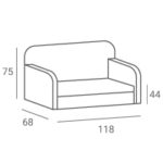 MILANO wachtkamerbank zwart 4